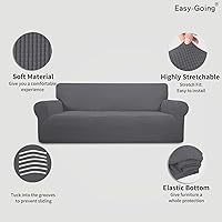Vista 319 de Easy-Going - Funda elástica para sofá, 1 pieza, protector de muebles, suave, con parte inferior elástica, para niños, tela de jacquard de poliéster