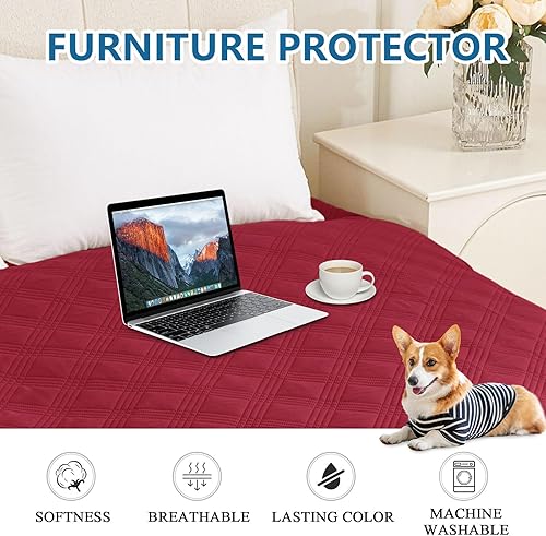 Miniatura 108 de hyha Manta de cama impermeable para perro, mantas suaves para mascotas, funda de sofá impermeable para perros, fundas reversibles lavables para