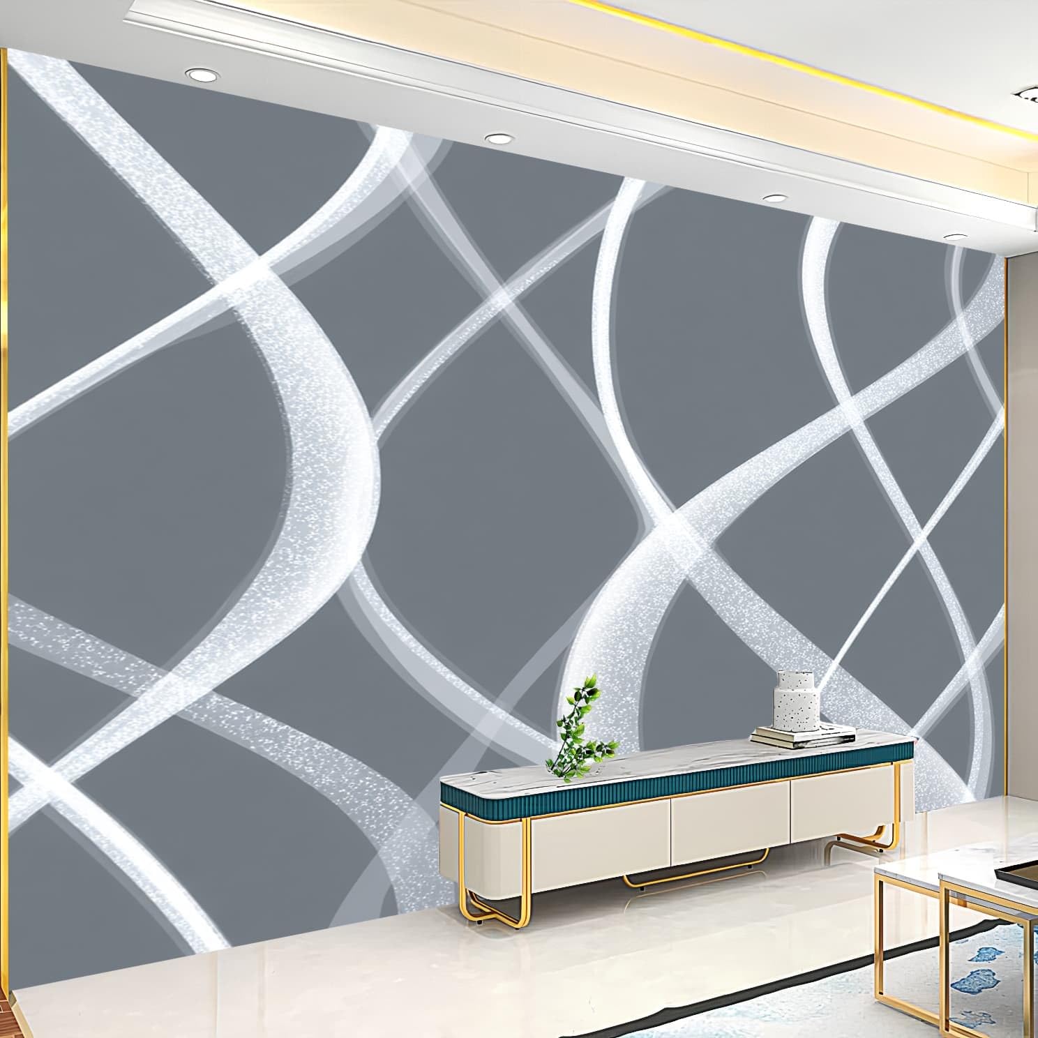 Fototapeta z włókniny, do pokoju dziecięcego, 300 x 210 cm, nowoczesna, abstrakcyjna, minimalistyczna tapeta z włókniny XXL, efekt 3D, dekoracja ścienna, szaro-biała, tapeta z wzorem do salonu