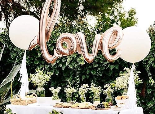 Miniatura 29 de Globos grandes de papel de aluminio rojo de 42 pulgadas, paquete de 13, letras de globo de amor de Mylar con globos de corazón, globo de látex