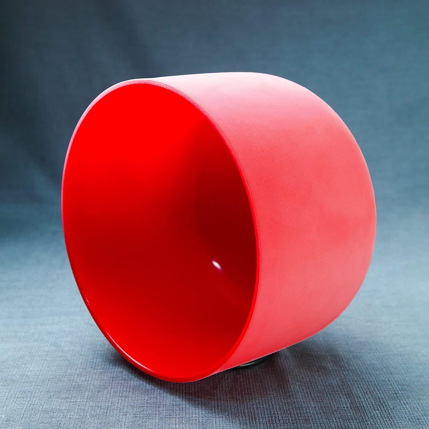 KVKA 432 Hz 8 Inch C Note Crystal Singing Bowl Root Chakra Red Color with Carrying Case