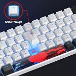 60 Percent Gaming Keyboard 68 Keys Mechanical Keyboard LED Backlit Compact Wired Keyboard with Red Switch for Windows PS4/5 Xbox Gamer(Black-White)