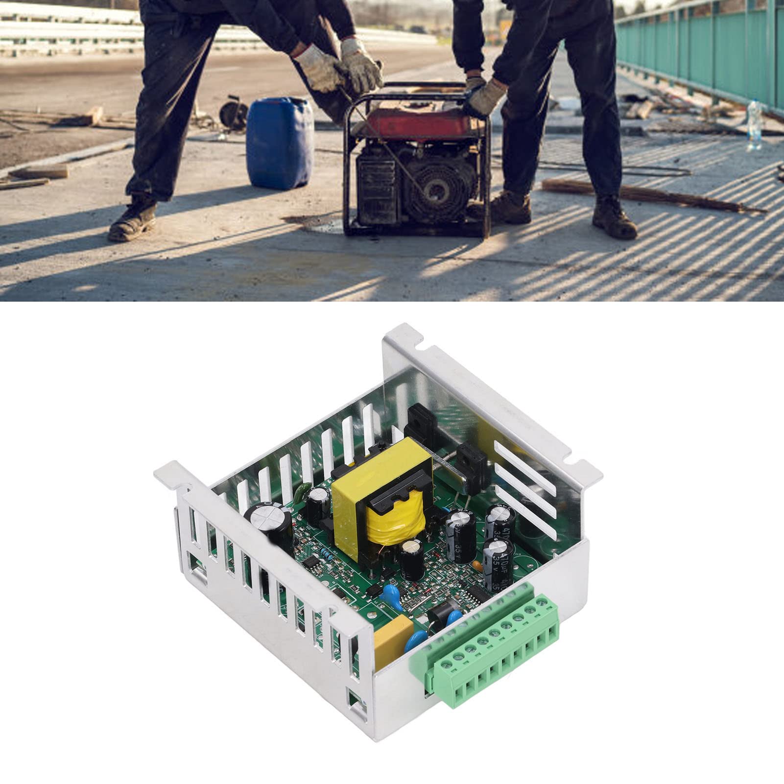 Generador Cargador de Batería Automático Regulador de Carga en 2 Fases 12V 24V para Baterías, Carcasa de Aluminio BC 5A para Generadores