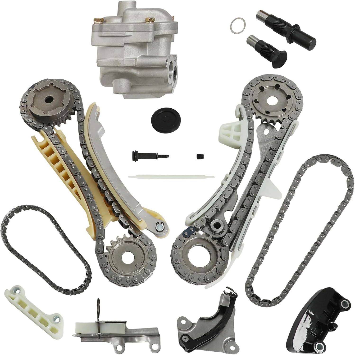 Timing Chain Kit w/Oil Pump & Chain Guide Sprocket Tensioner Fit For Ford Explorer 1997-2010 Ranger 2001-2011 For Mustang 2005-2010 Mercury Mountaineer 03-10 Mazda B4000 01-09 4.0L V6 1F2214100