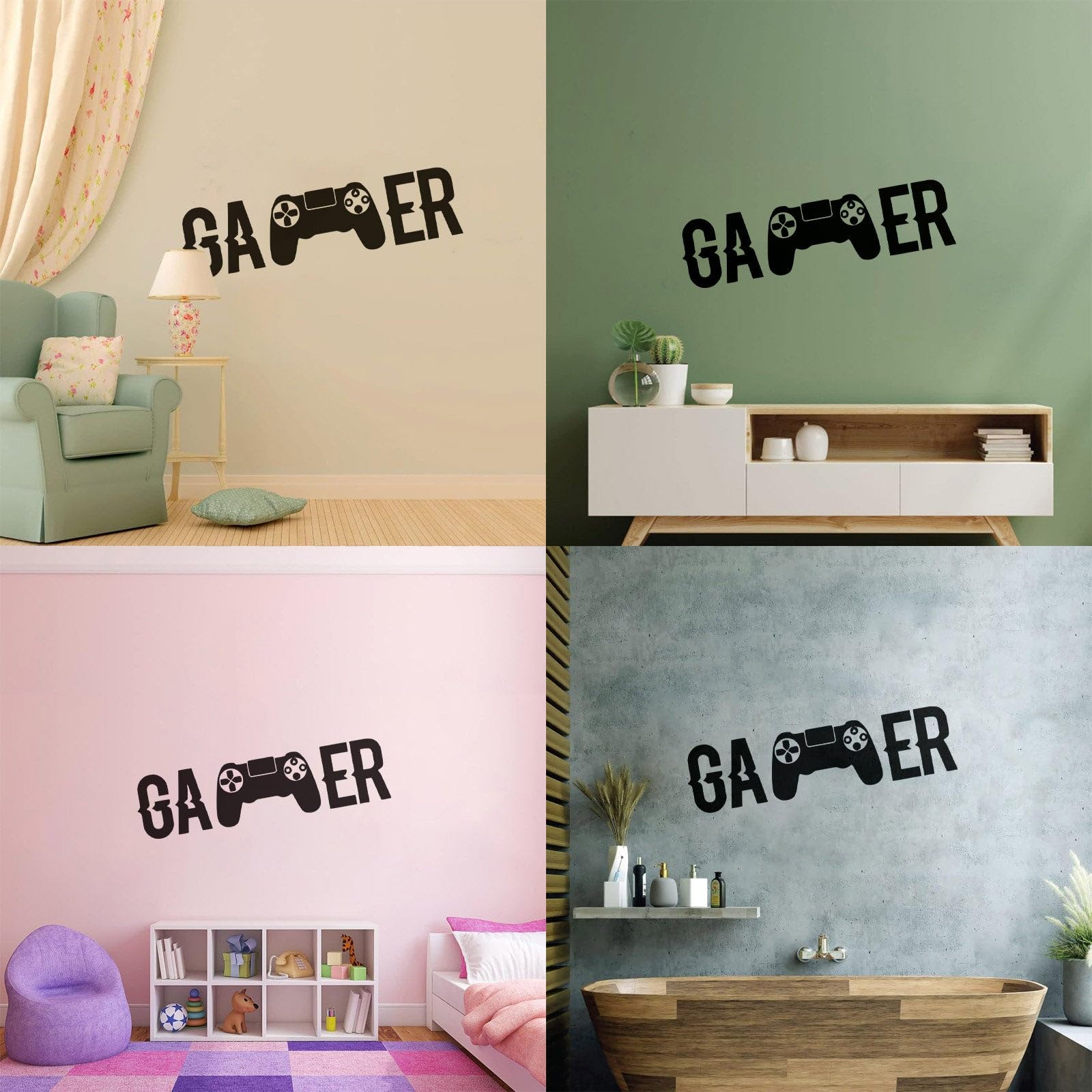 GameBox Video Game Controller Wall Decals Gamer DIY Wall Decal Gamer Wall Sticker for Kids Bedroom Vinyl Wall Art Mural Small - 11x42cm - Image 3