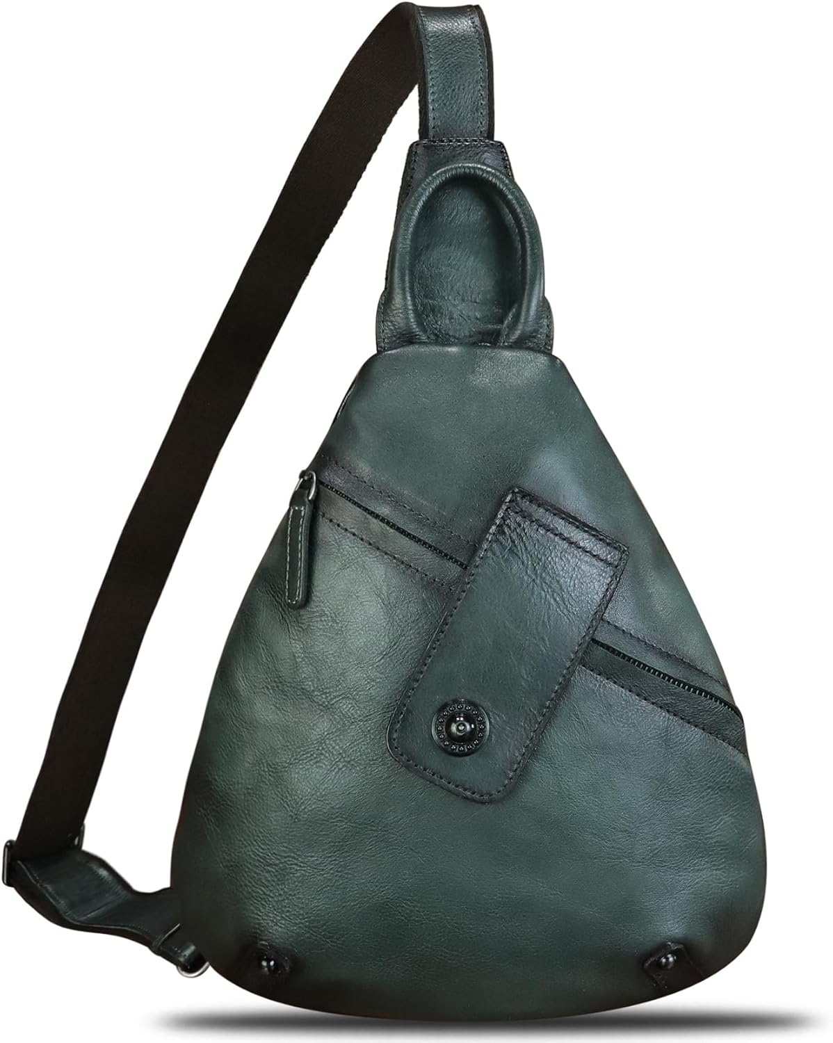 Genuine Leather Sling Bag for Men and Women Classical Real Leather Sling Backpack Purse Crossbody Bag for iPad Pro 11 inch