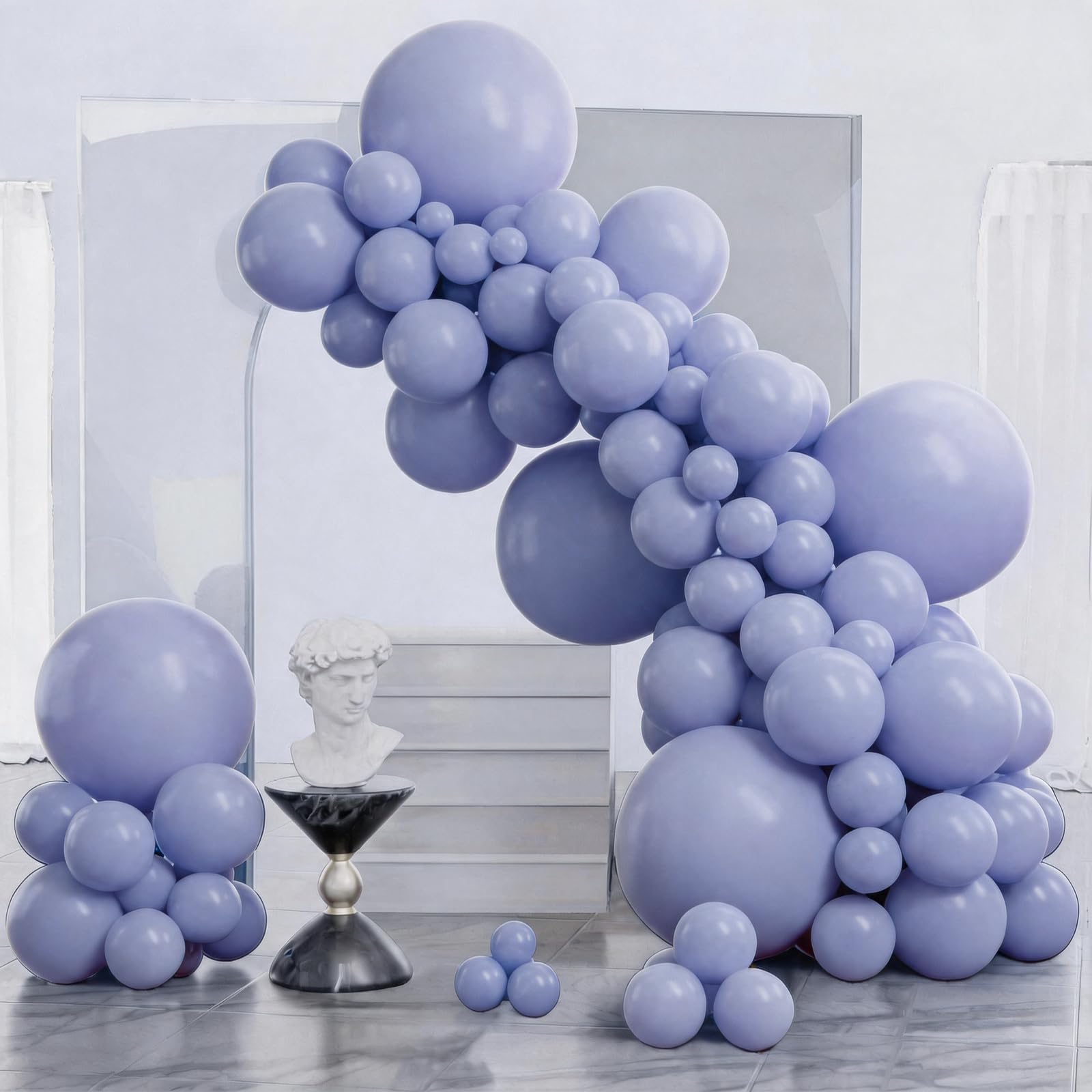 PartyWoo Dusty Purple Balloons 140pcs Lavender Lilac Boho Neutral Color | Different Sizes of 18 12 10 5 Inch Balloons for Engagement Cat Tornado Birthday Gender Reveal Party Decorations Purple-F49