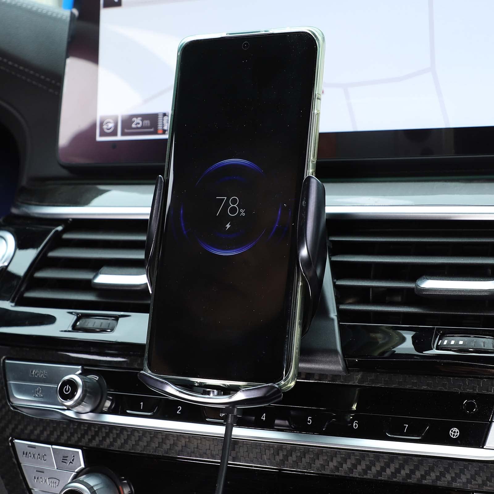 Supporto per telefono da auto compatibile con B@M-W serie 5 6 GT G30 G31 G32 G38 2018-2022, supporto per telefono cellulare per console centrale con bocchetta dell'aria, rotazione a 360°