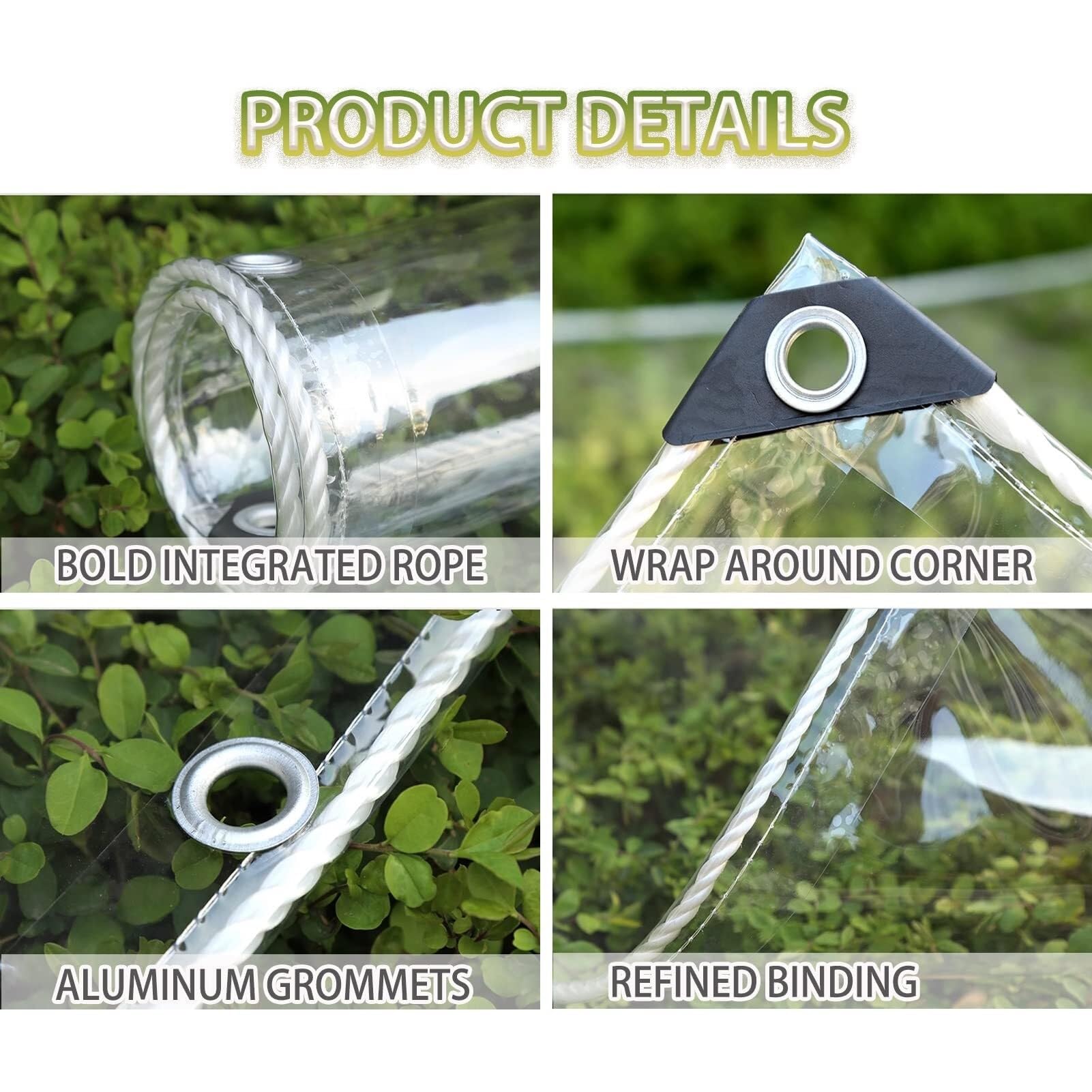 Heavy Du - Lona impermeable - Lona transparente para camping, jardín y protección de pieles - Cubierta impermeable para toldo (3 x 4 m)