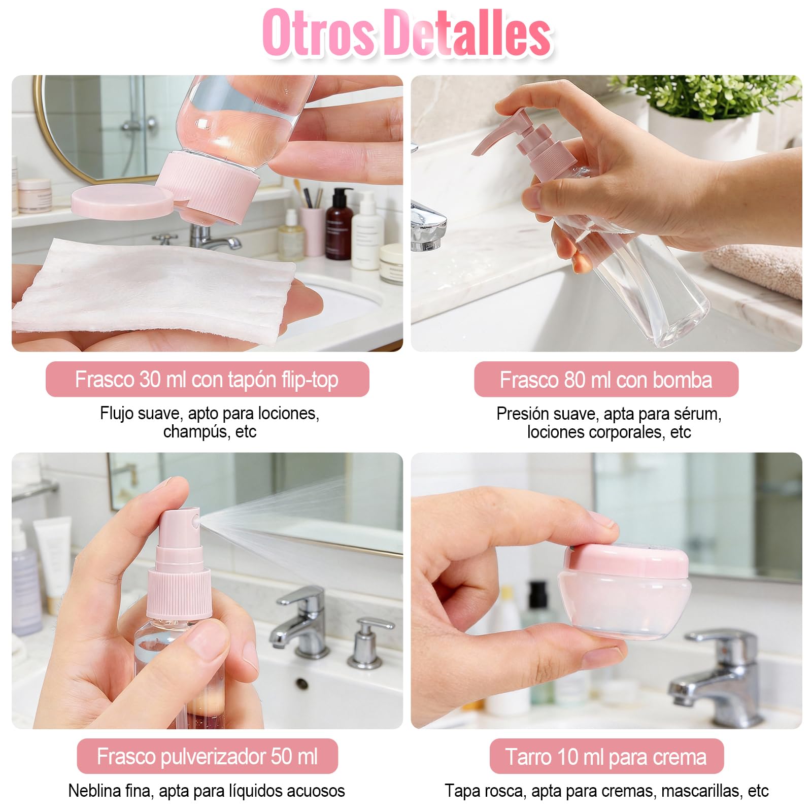 Valyrane 11 Pack Botellas de Viaje Silicona, Kit Viaje, Botes para Gel y Champu, Kit Avion Botellas, Juego de Botes Rellenables para Gel, Champús, Lociones y Líquido — view 4