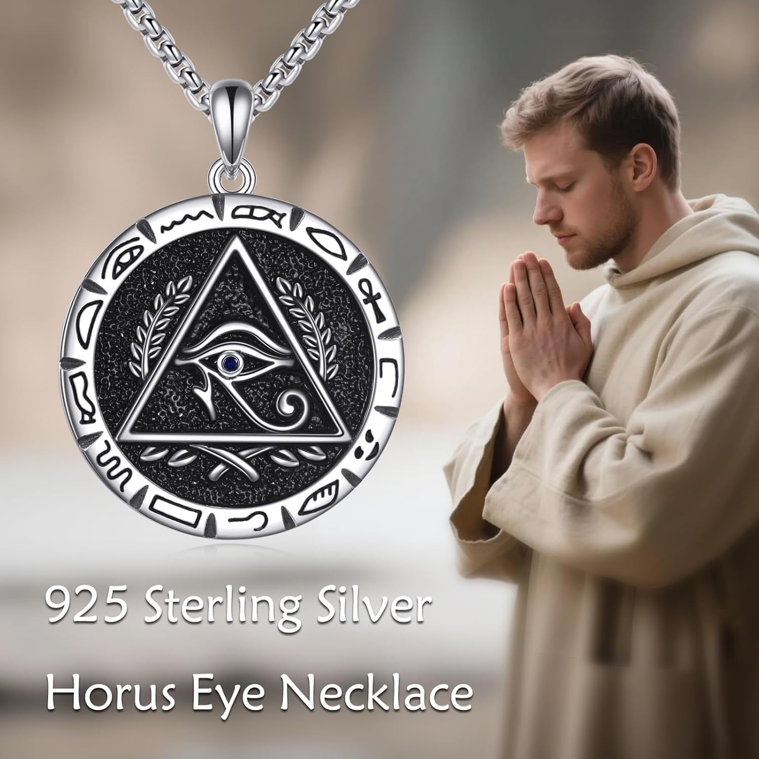 Eye of Horus Necklace 925 Sterling Silver Eye of Horus Pendant Ancient Egyptian Jewelry Gift for Men Women - Image 6