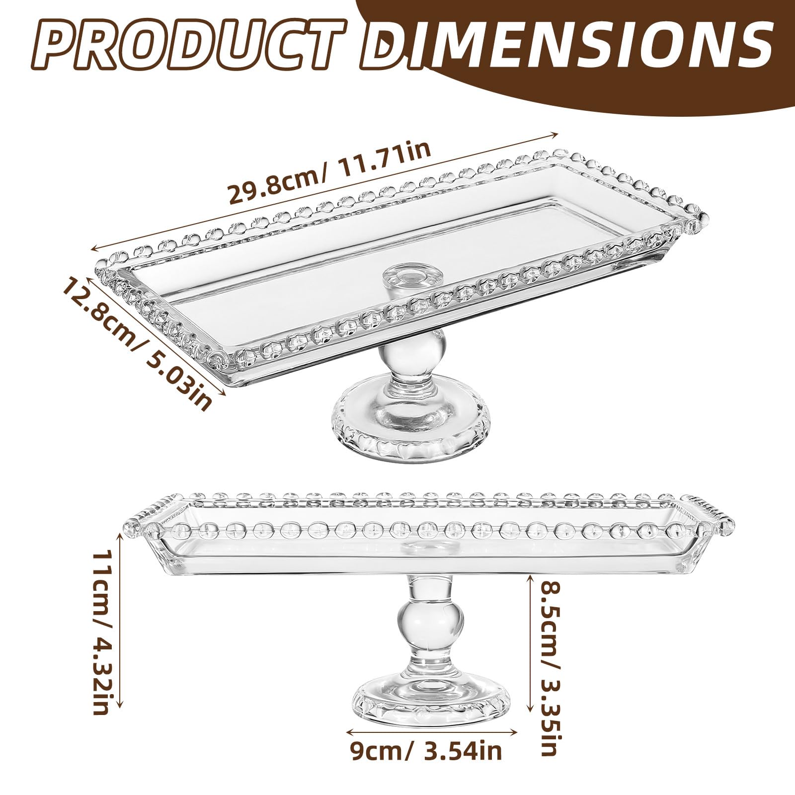 Alipis Plateau à Fruits et Gâteaux en Verre Transparent 30 CM Cloche, Convient pour Salades, Bonbons et Réunions