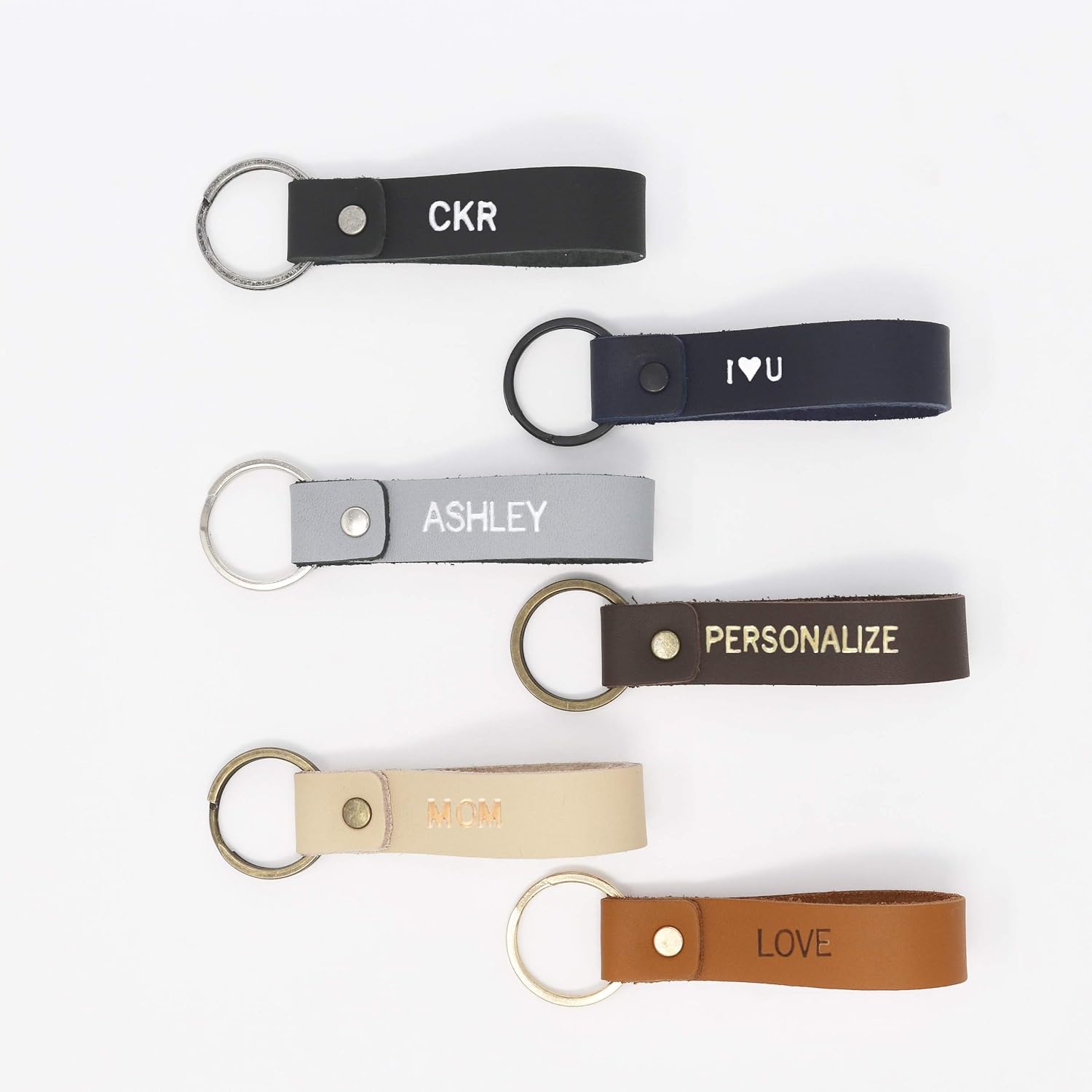Personalized Leather Keychain I Hand-Made in TX, USA I Free Shipping