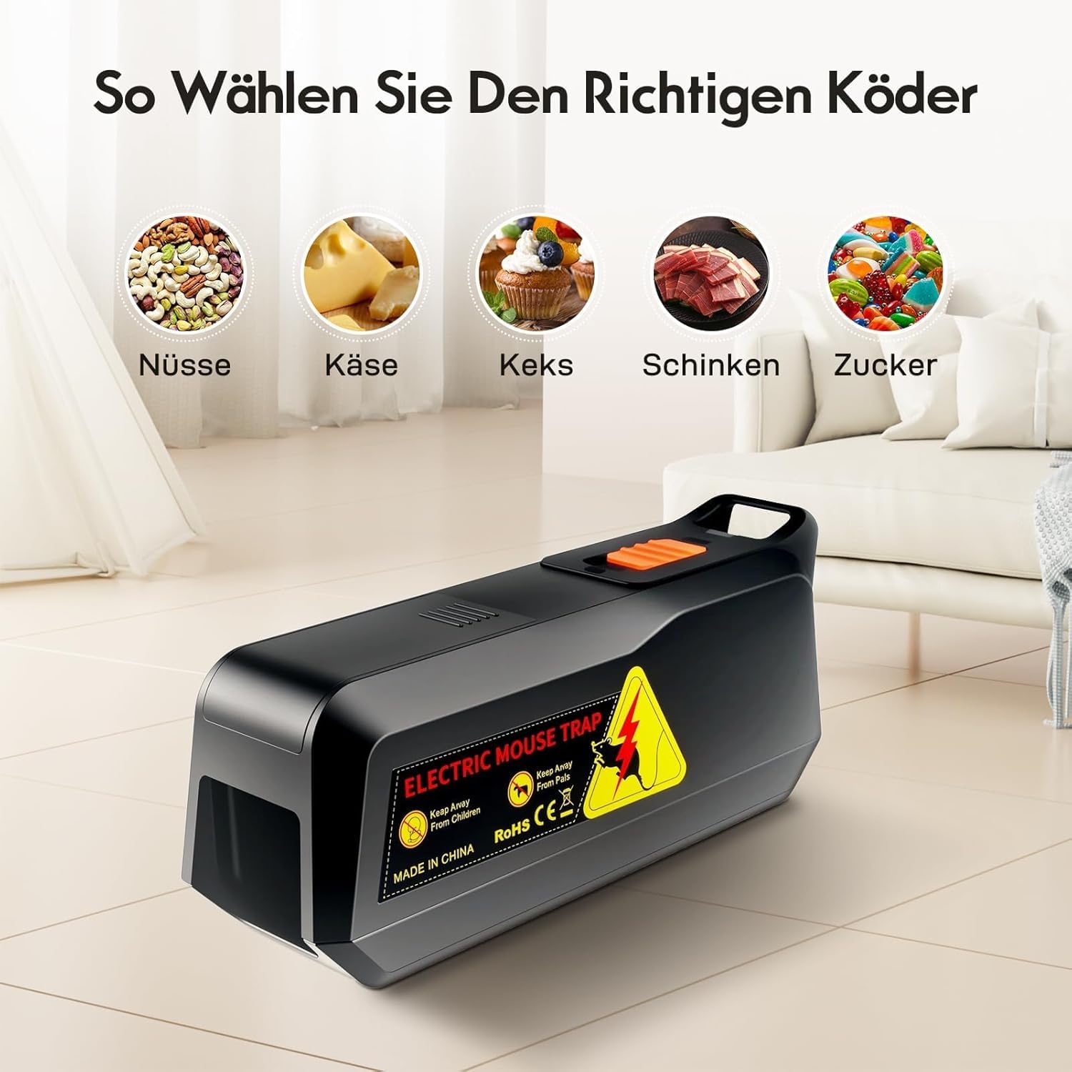 YETEE Rattenfalle Elektrisch,Mausefalle für Drinnen,Rattenfallen Schlagfallen Eine Hochspannung von 1800 V tötet Mäuse sofort,Elektrische Mausefalle,Mäusefalle Elektrisch,Wirksam für Kleine Mäuse
