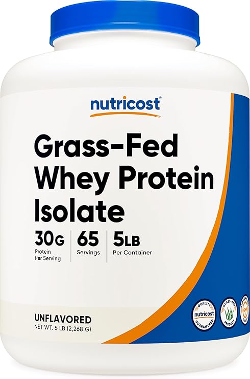 Nutricost Grass-Fed Whey Protein Isolate (Unflavored)