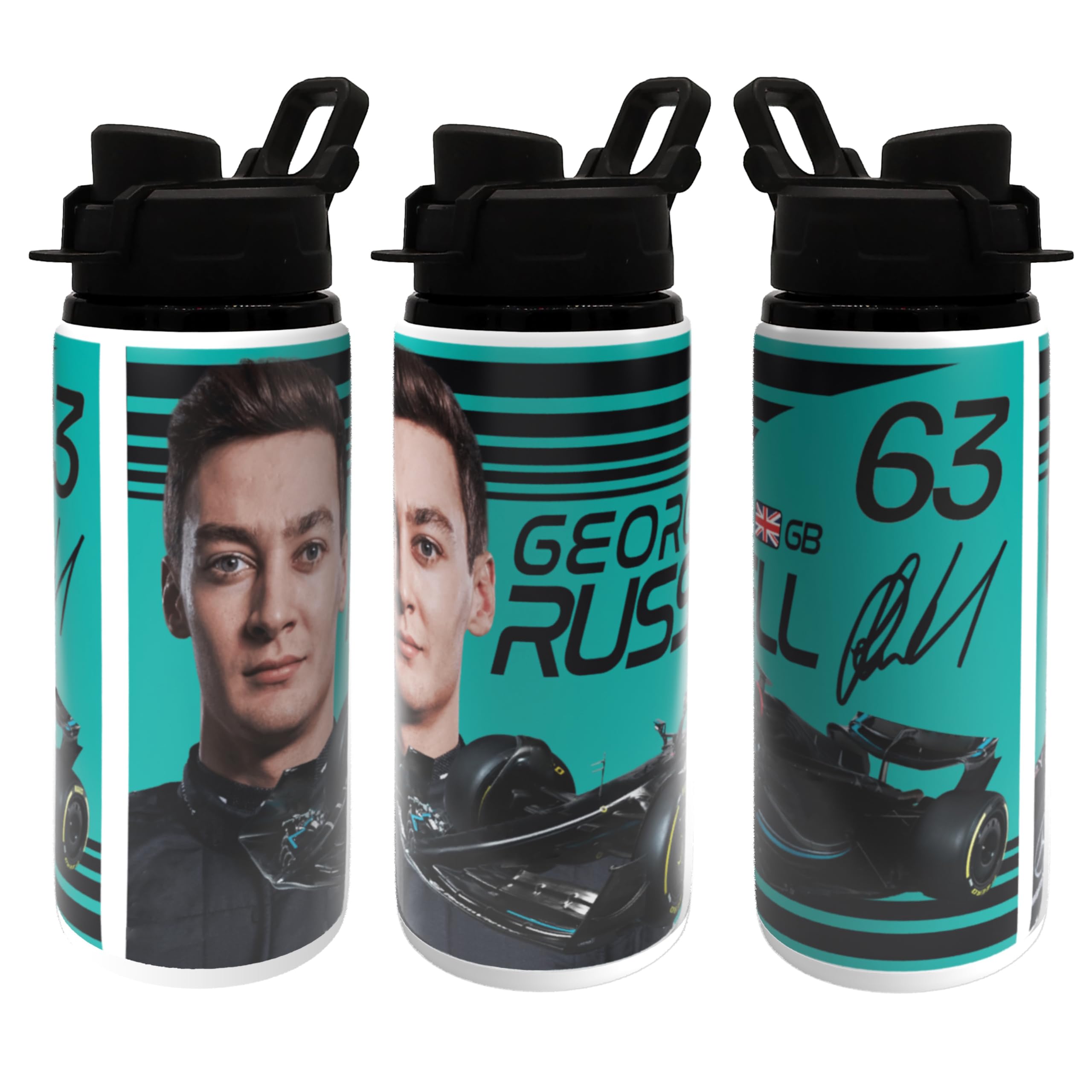 Partisan Multi Russell Water Bottle 600Ml Wht/Blk Lid
