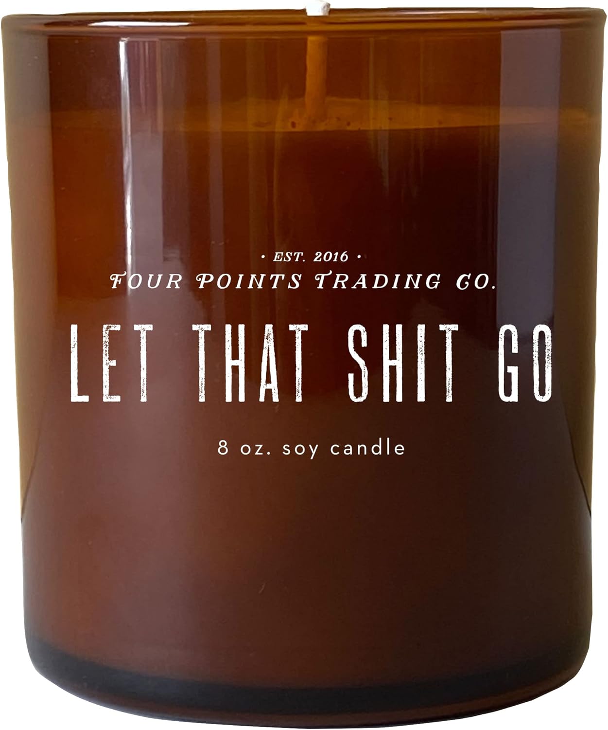 Scentiments Let That Shit Go - Pineapple and Cilantro Scented Candle - Soy Aromatherapy Candle with Jar - Christmas, New Year, House, or Birthday Gift for Home Decor - 8oz