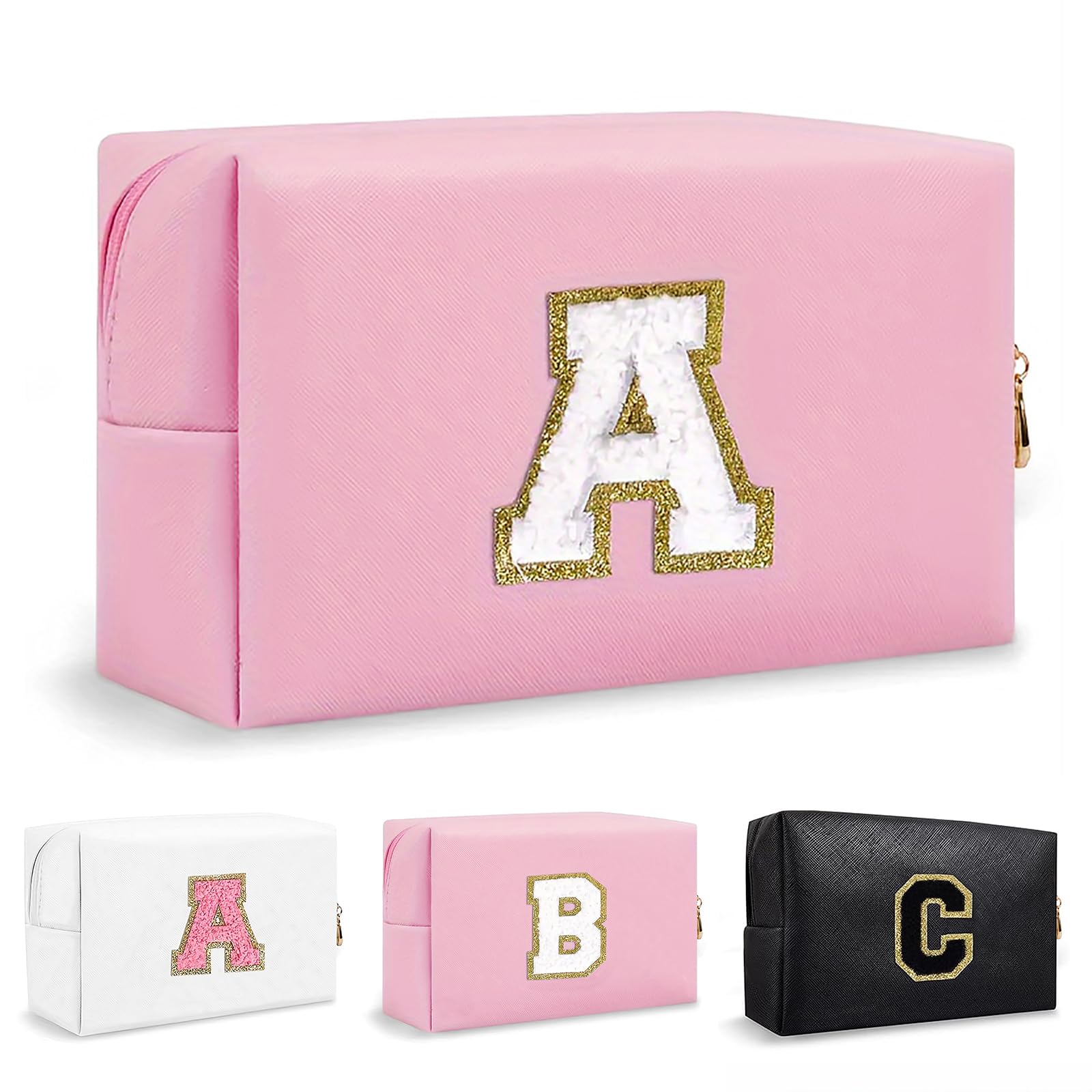Bolsa de Maquillaje, Bolsa de Cosméticos Impermeable de Viaje, PU Cuero, Neceser de Baño, Bolsa De Aseo Y Almacenamiento para Mujer,Cosas Preppy para niñas Adolescentes (Letra A-Z) — view 191