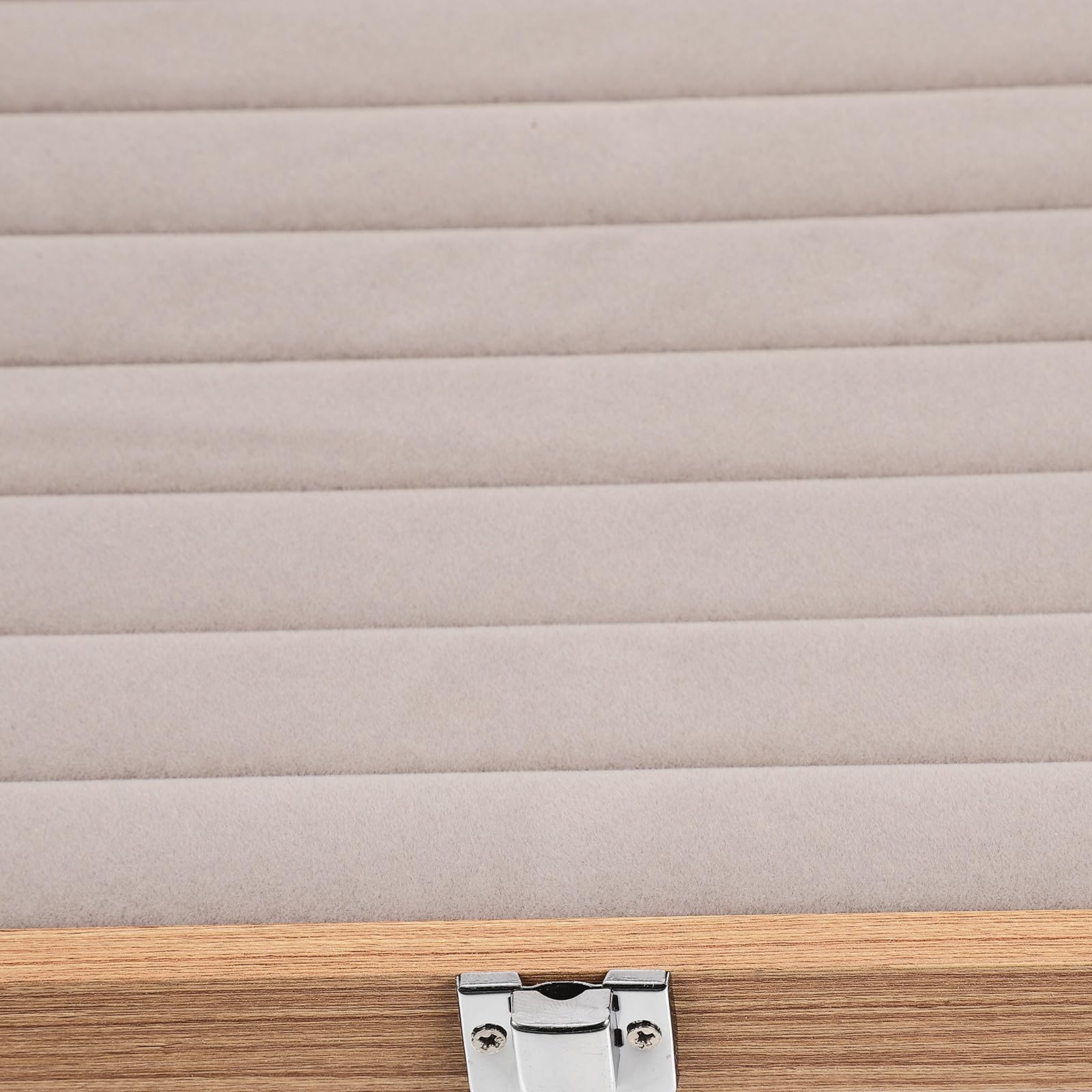 Happyyami Ring Organizer Box, Scatola per Gioielli in Vetro e Legno con Accesso Facile, per Regalo di Matrimonio e Anniversario