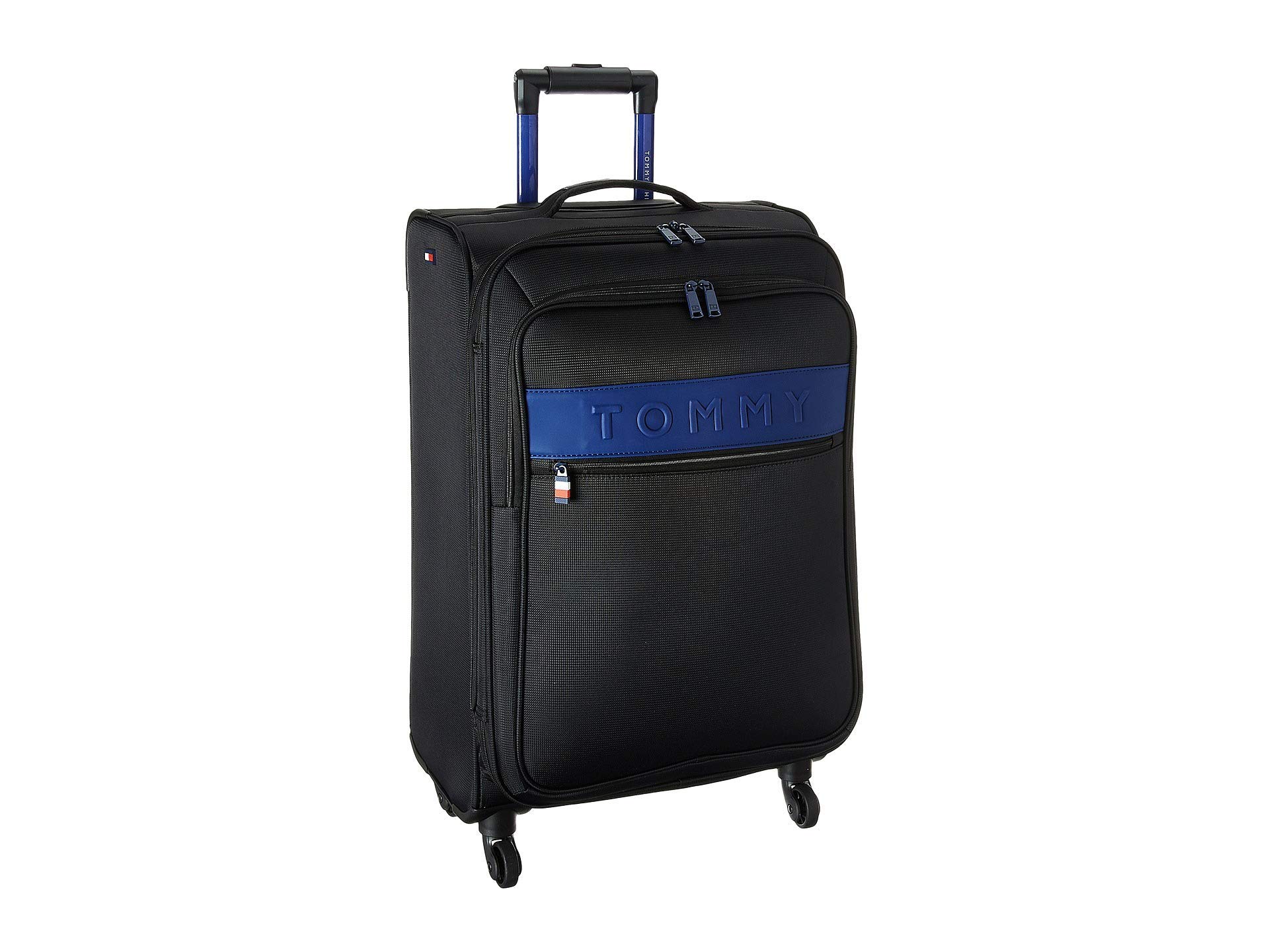 Tommy Hilfiger Network XL Softside Expandable Spinner Luggage, Black, 24 Inch