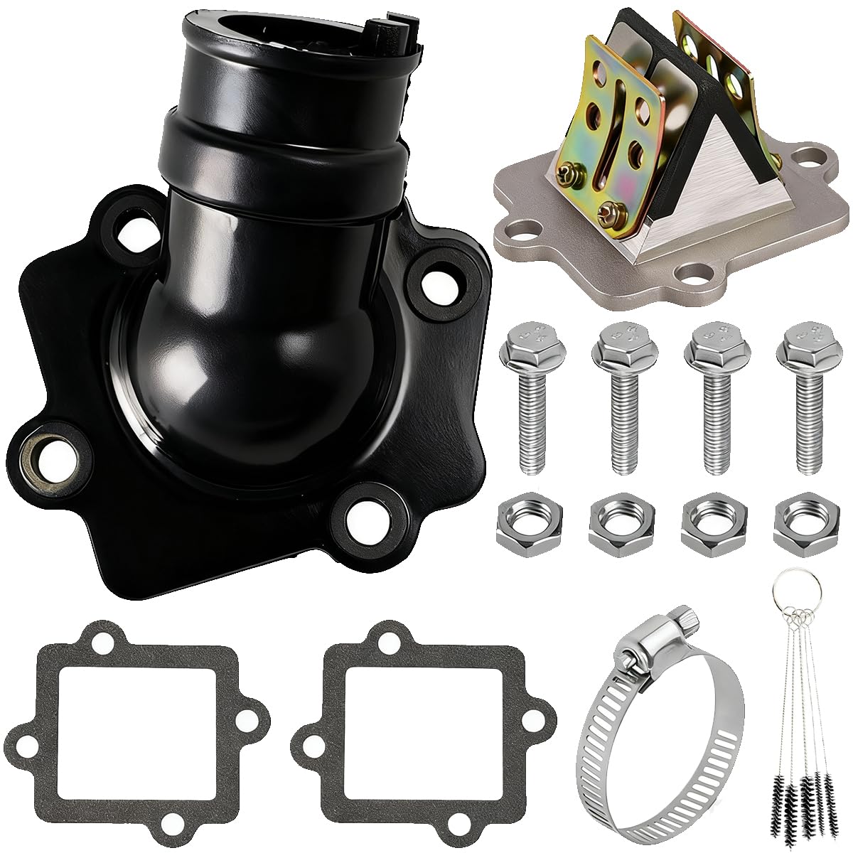 Juego de juntas para válvula de láminas del colector de admisión de motocicletas para Aprilia SR50 para Yamaha Aerox Jog 50 para Polaris motores de 2 tiempos 49 cc 50 cc scooters ciclomotores