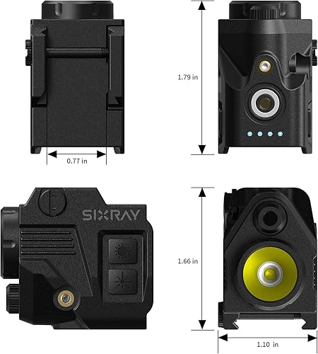 Miniatura 7 de Luz de pistola láser de 420 lúmenes, riel de tejedor Picatinny LED con carga magnética, función estroboscópica de liberación rápida, combo de luz