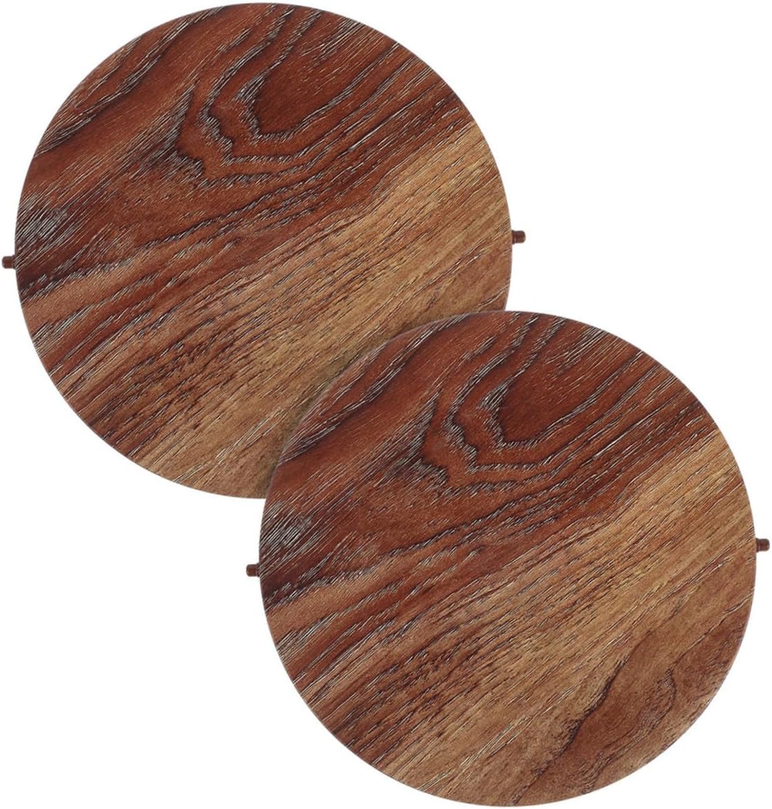 2pcs Wood Grain Look Trash Can Lids Replacement Covers for Medium round Waste Bin, Plastic Sanitation Garbage Can Accessory for Home and Hotel Use