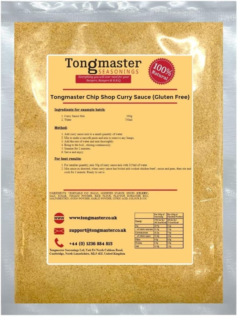 Tongmaster's Chip Shop Curry Sauce (Gluten Free) 100g 2 Packs