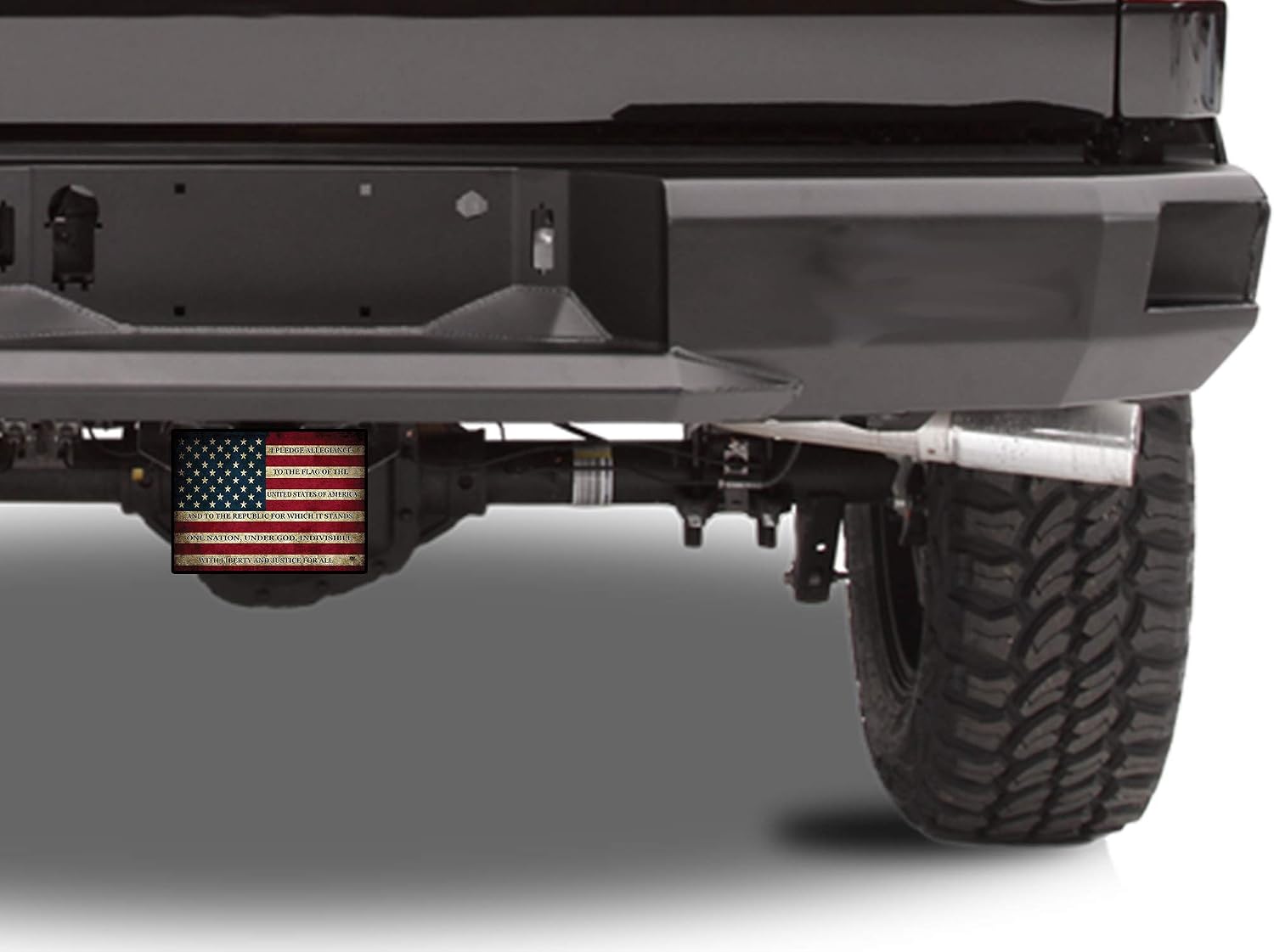Rogue River Tactical USA American Flag Trailer Hitch Cover Plug US Patriotic Vintage Pledge of Allegiance