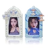 LQTIIITQL 2 Sets Photocard Holder with Cute Bunny Keychain Y2K PhotoCard Holder Charm Holders Kawaii Photo Card Keychain ID Bus Card Holders Y2K Accessories