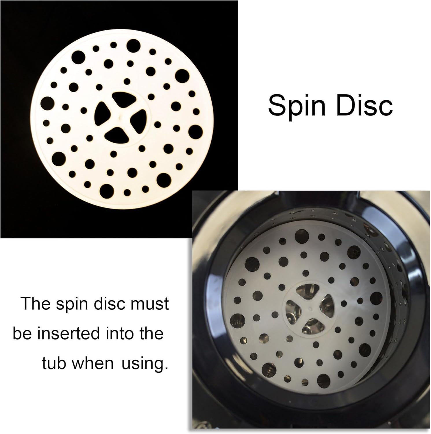 Spin disc and its placement inside the drum