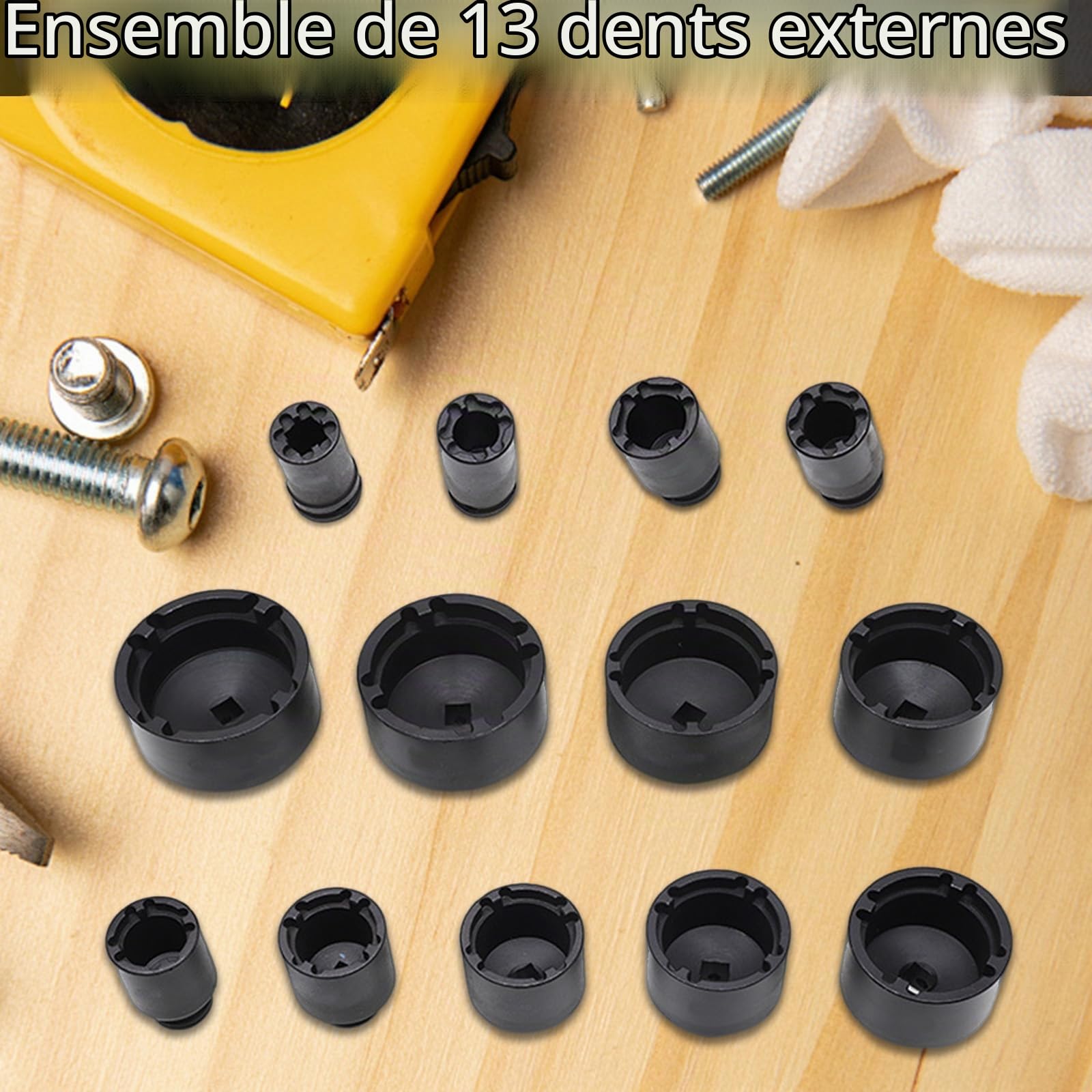 Jeu De 13 Clés à Écrous Fendus 1/2", Filetage Intérieur 18-80 mm Longueur 60 mm Compatible Avec Les Contre Écrous KM, KML, HM, HML, HMLL (Din 981) Et Les Écrous Ronds Outil Pour Roulements Et Arbres