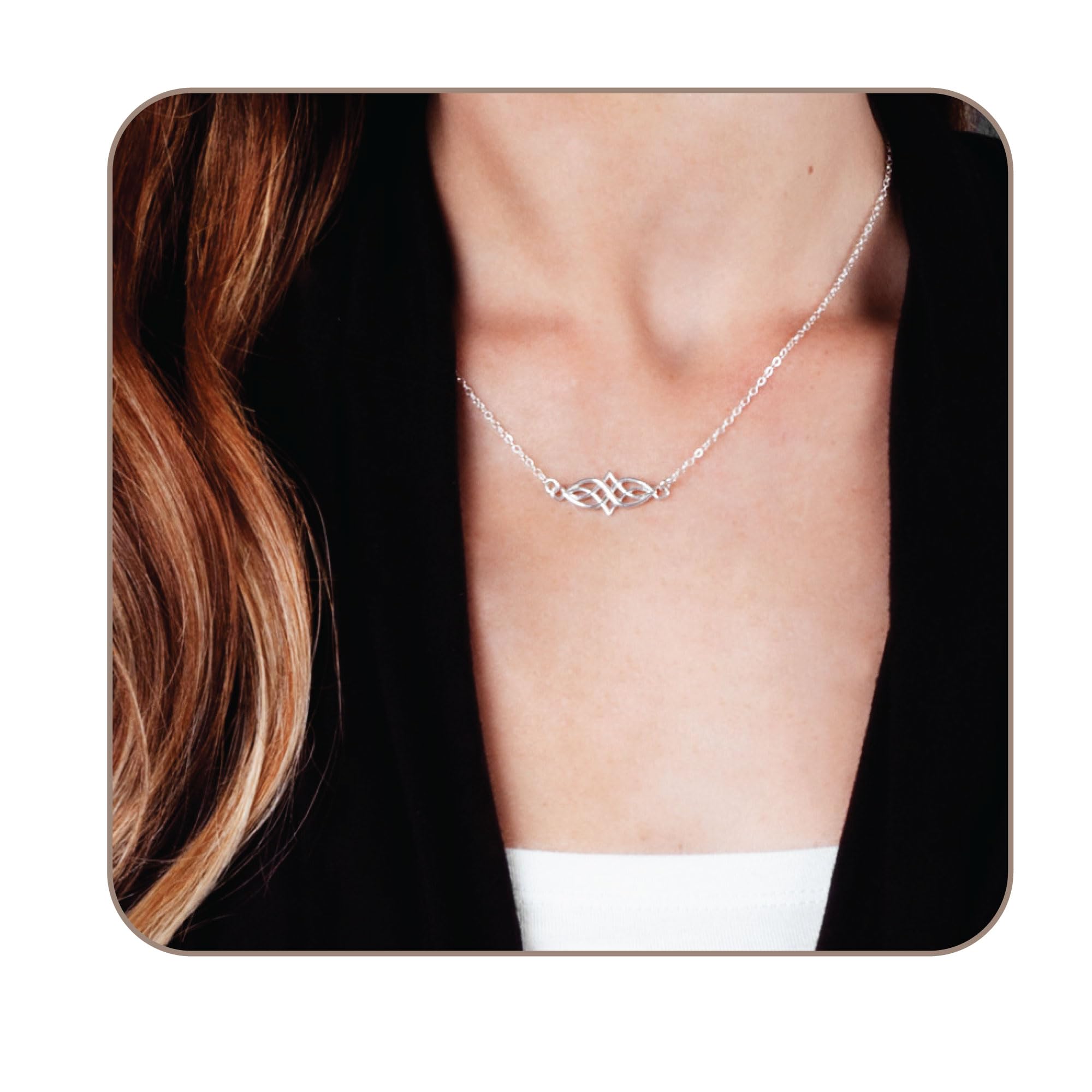 Sterling Silver Celtic Choker Necklace For Women Designer Handmade,  Length inch inch Extender (Sterling Silver)