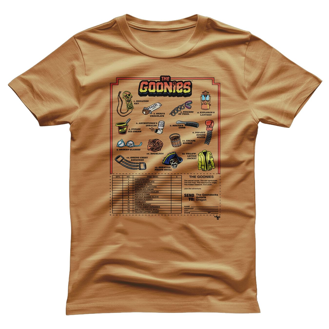 The Goonies Licenza Ufficiale Accessories Mail Order Uomo Maglietta