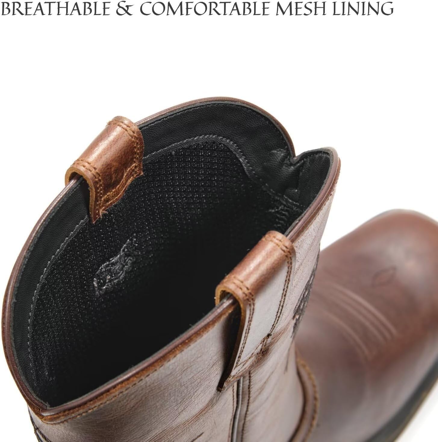 SUREWAY Men's 10 inch Western Cowboy Work Boots for Men Square Toe,Premium Full Grain Leather,GoodyearWelted,Superior Oil/Slip/Water Resistant