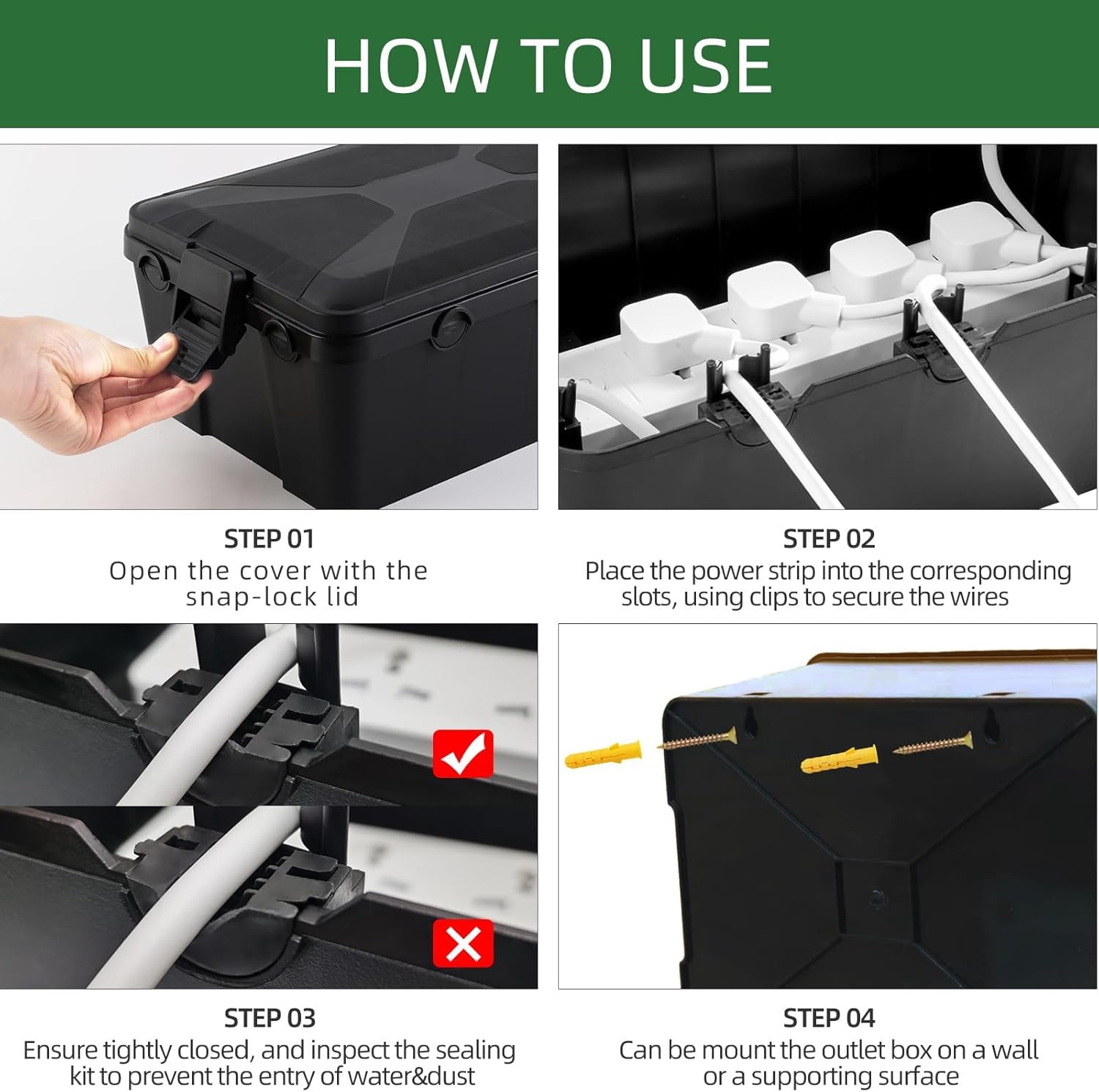 多目的コンセントカバー 7 ポート電気ボックス IP54 保護壁マウント屋外接続屋外コンセントカバー