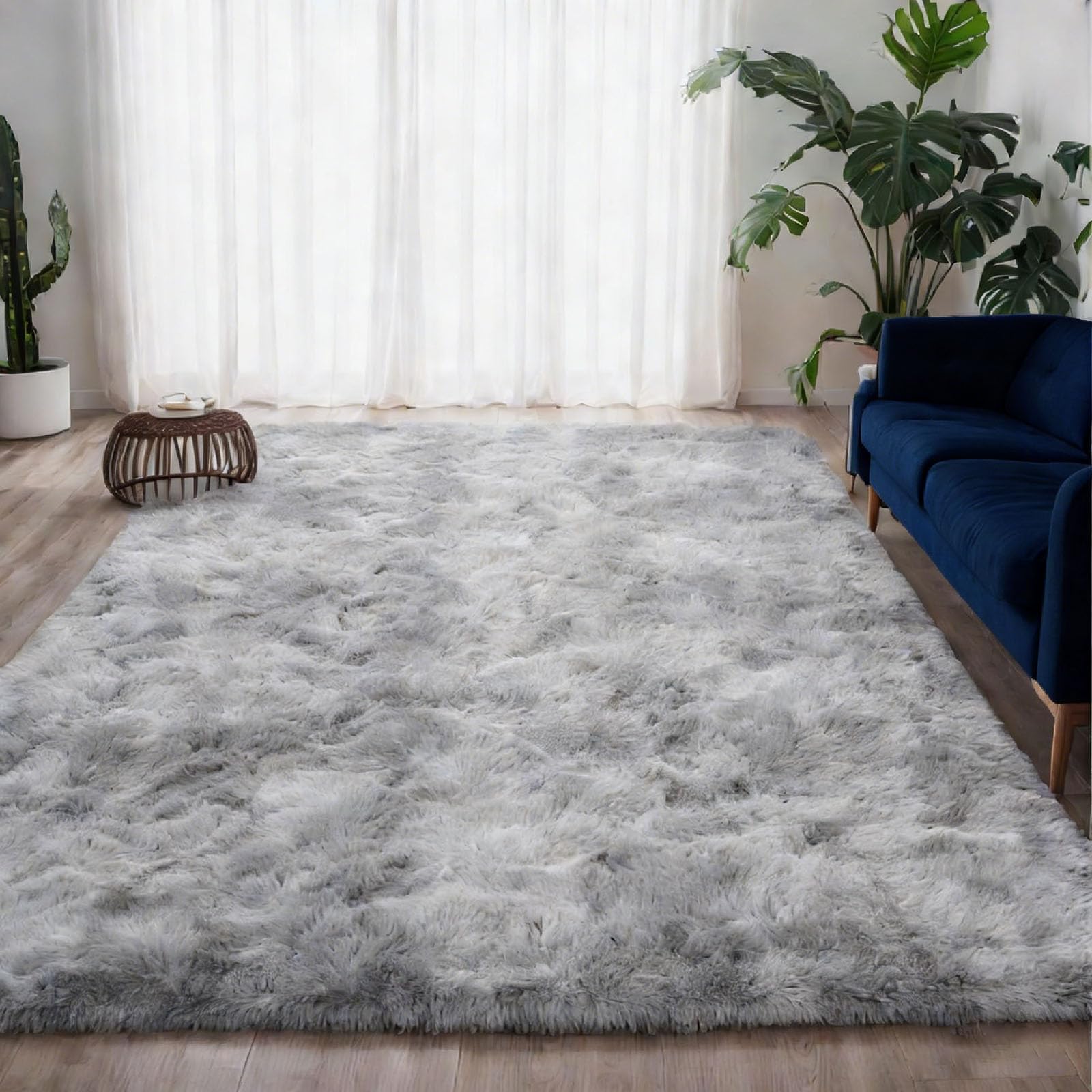 Tapis de salon antidérapant gris clair pour sécuriser les sols glissants