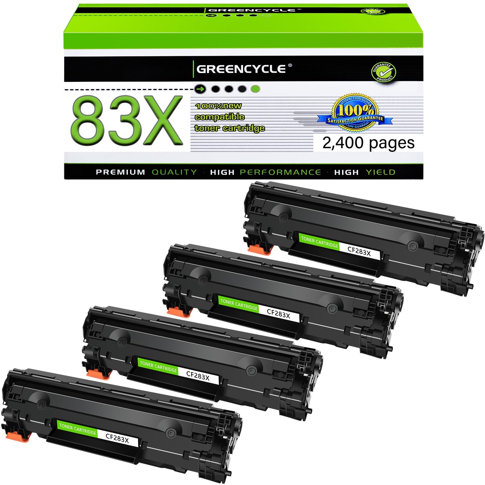 greencycle Compatible CF283X Toner Cartridge Replacement for HP 83X CF283X 83A CF283A to use with LaserJet Pro M201 M201dw M201n MFP M225 M225dn