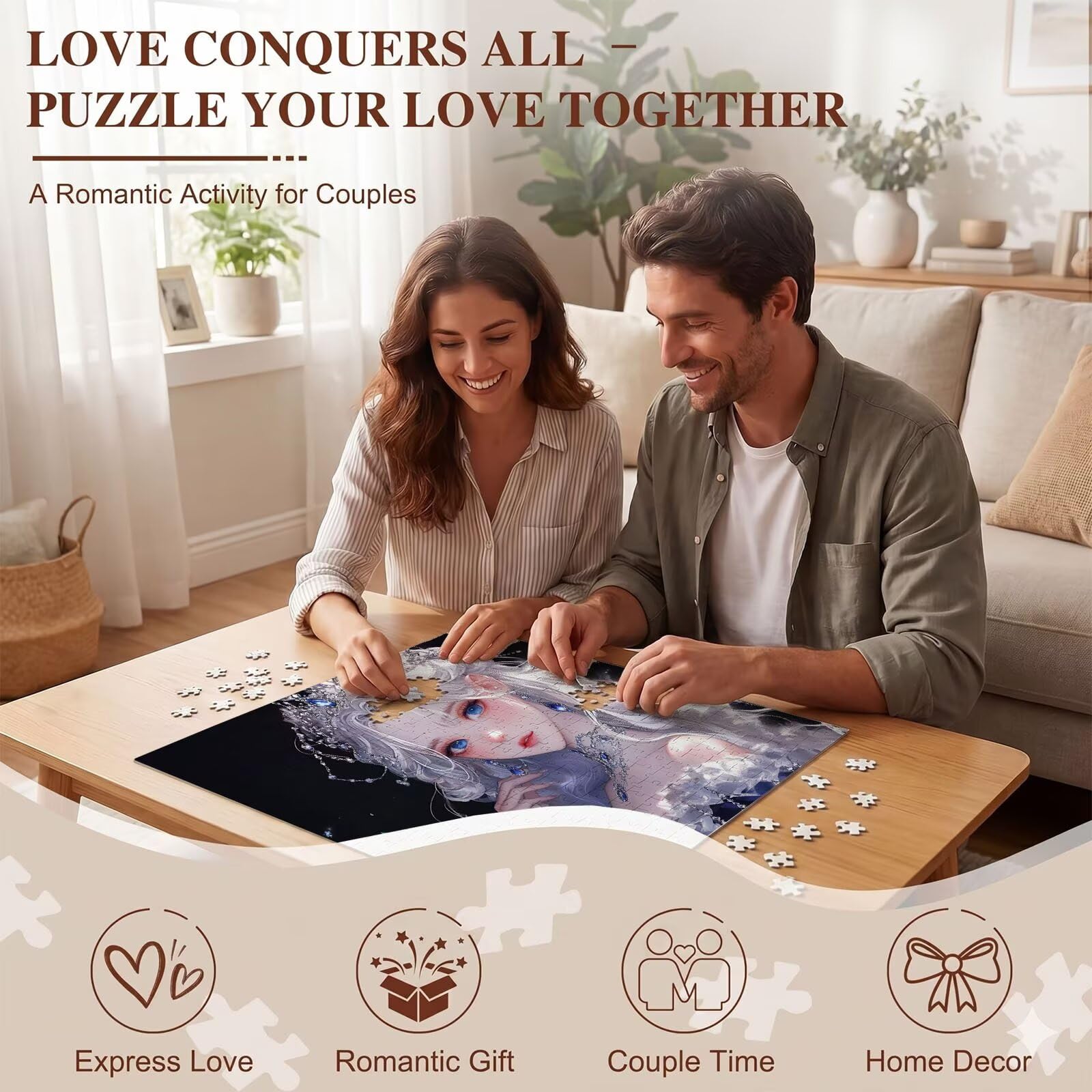 sogno Bellezza-2 Puzzle 1000 Pezzi per Adulti, Puzzle in Legno - Collezione Classica con Poster Incluso - Sfida di Concentrazione e Passatempo Antistress, Gioco per Famiglia, 75 x 50 cm f0-789