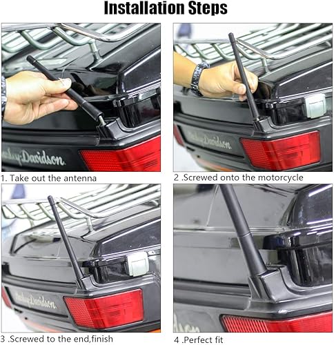 Miniatura 7 de Repuesto de antena corta de motocicleta de 7 pulgadas para Harley Davidson Touring Electra Glide Ultra Classic 1989-2022, goma flexible