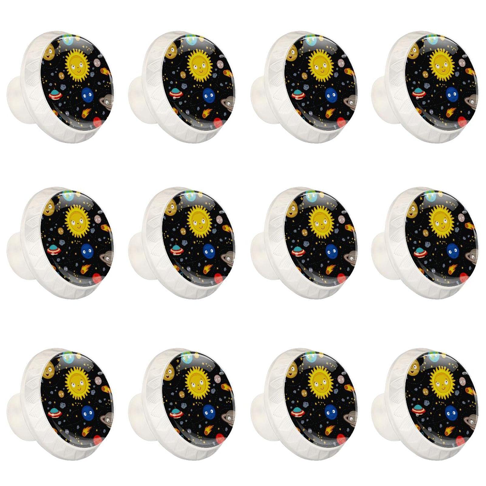 Boutons de placard de cuisine décoratifs avec motifs planètes durables