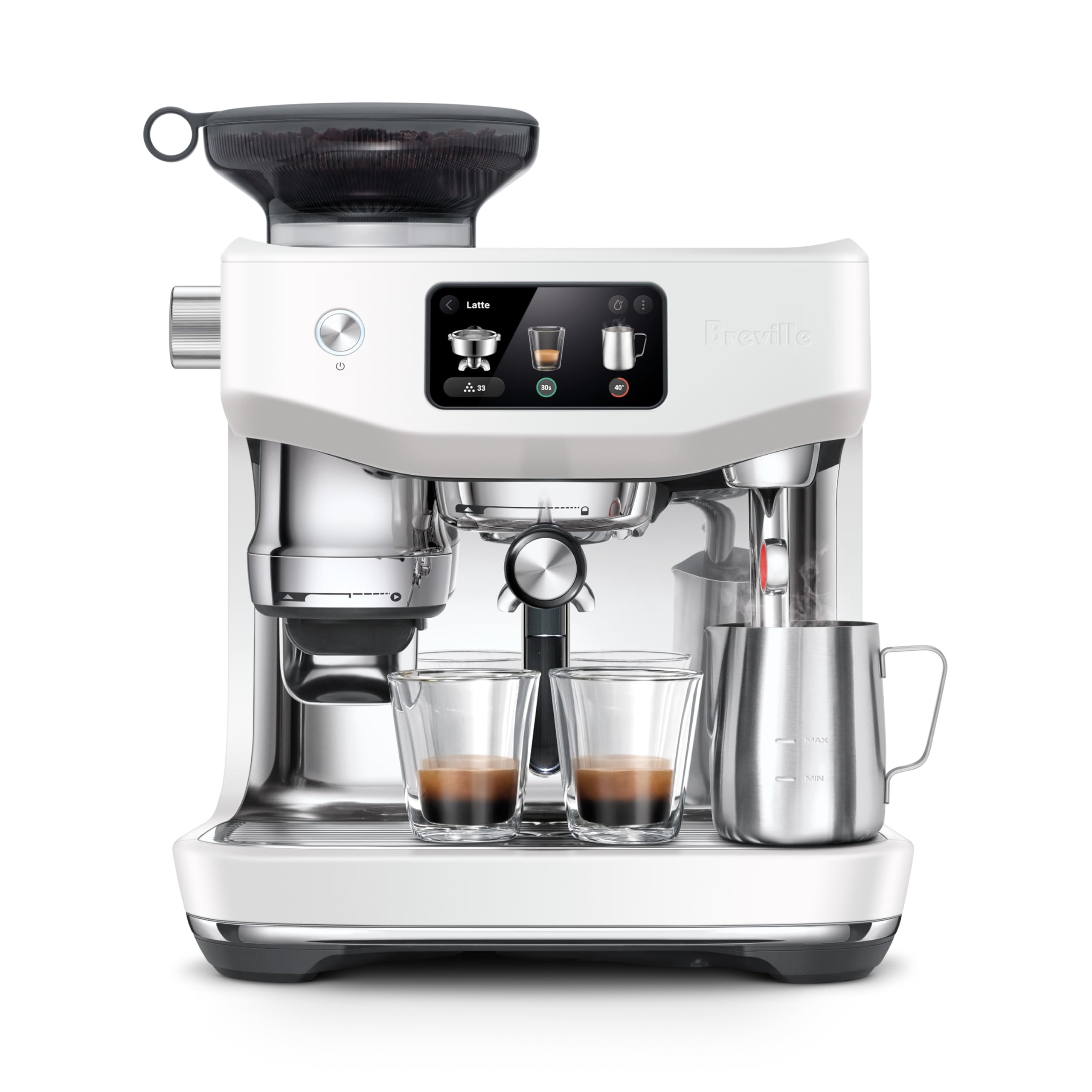 Breville the Oracle™ Jet Automatic Espresso Machine with Grinder & Milk Frother, Espresso Maker with Touchscreen, Cappuccino & Latte Machine for Home, BES985SST, Sea Salt - Sea Salt