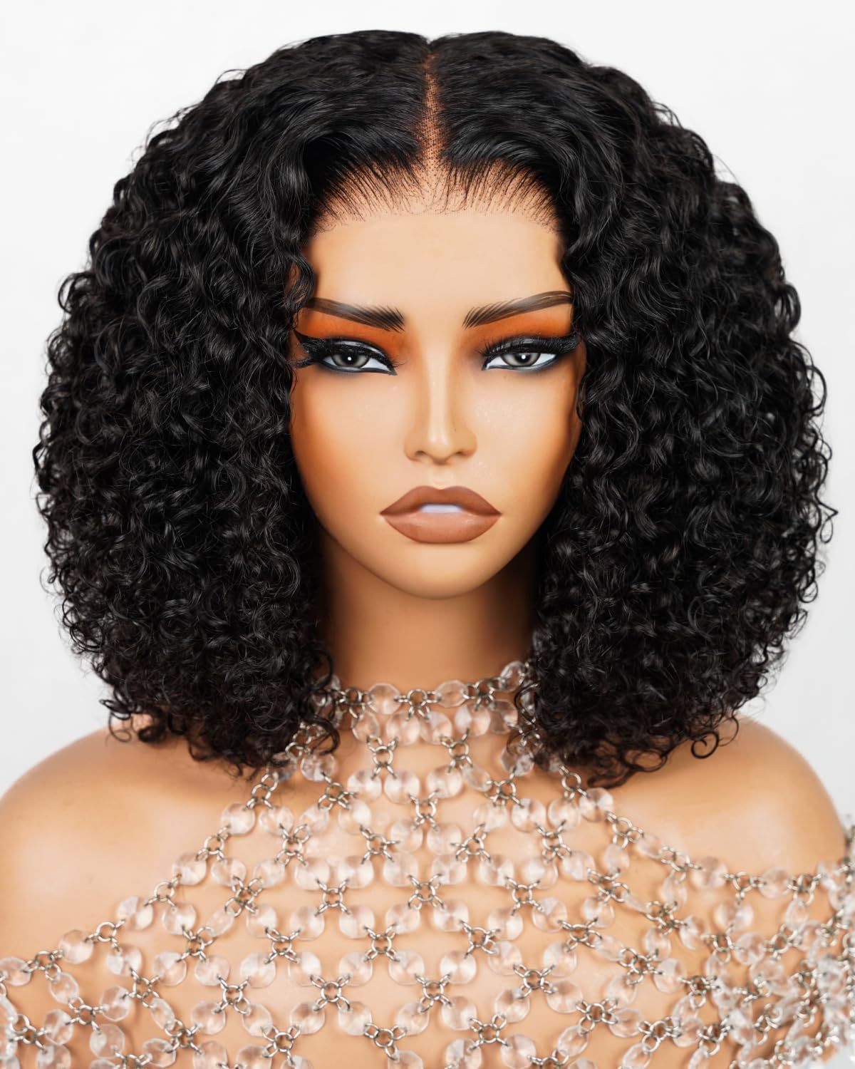 Arabella 6x5 Deep Curly Short Bob Wig Human Hair Glueless Bob Wigs 14 Inch Natural Black 56 DC 14 Inch