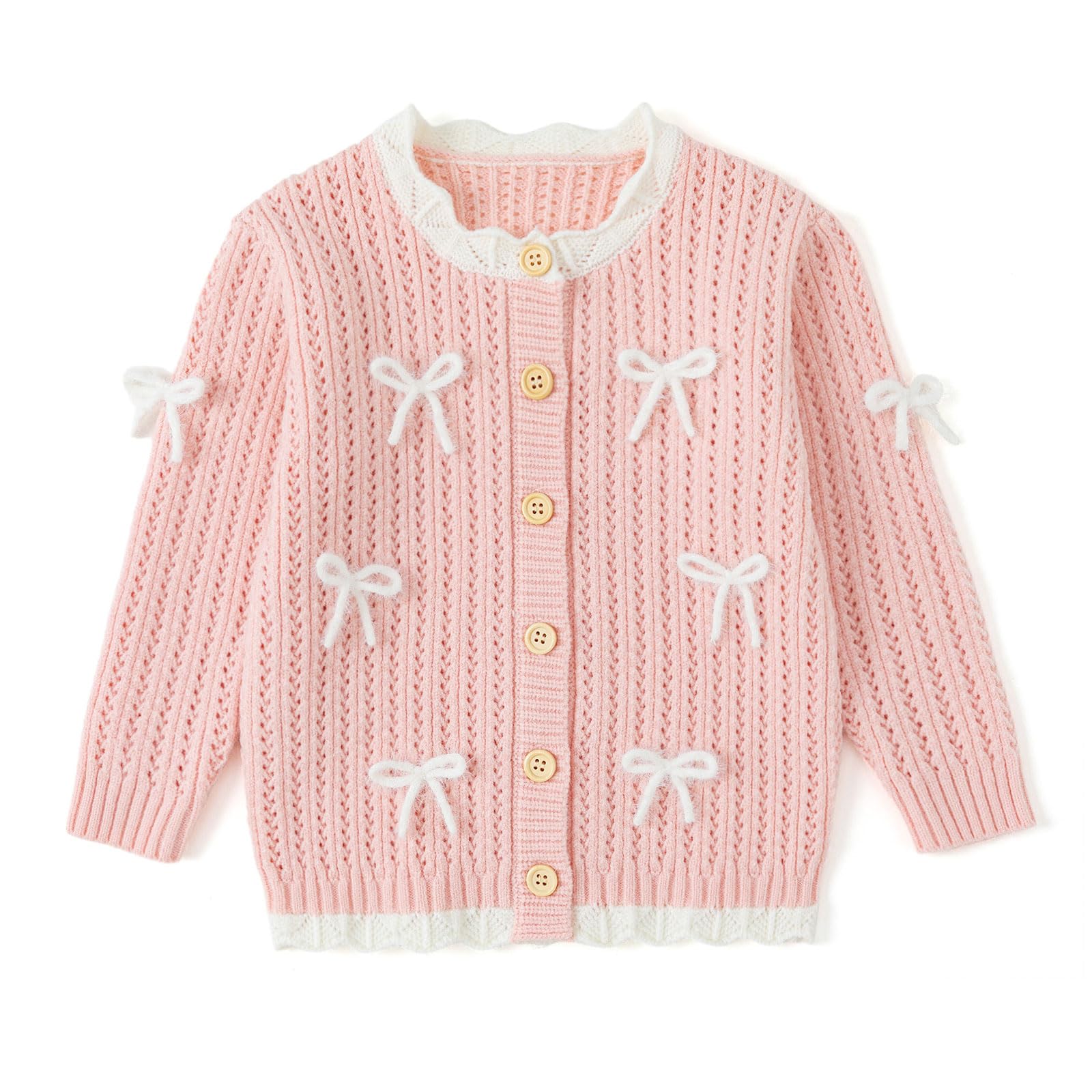 Curipeer Toddler Girl Sweater Cardigans, Long Sleeve Coat, 18M-9Y | Soft Warm Fabric, Spring and Fall Casual Wear, Little and Baby Girl