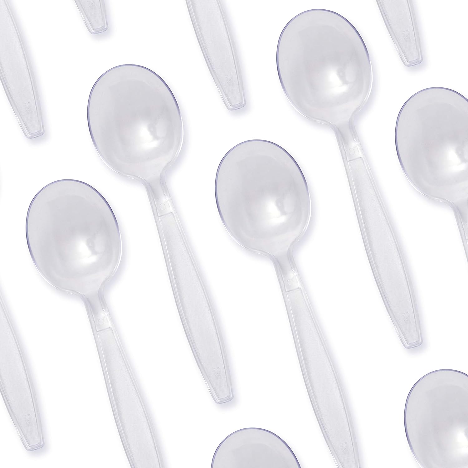 Extra Sturdy, ProGrade Plastic Soup Spoons 50 CT. Clear, Heavy Duty