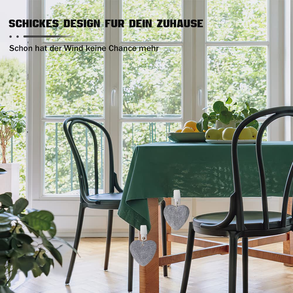 Set 4 Pesi Per Tovaglia A Cuore In Ghisa Con Clip Metalliche – Nero 20x9 Cm Per Matrimoni E Picnic