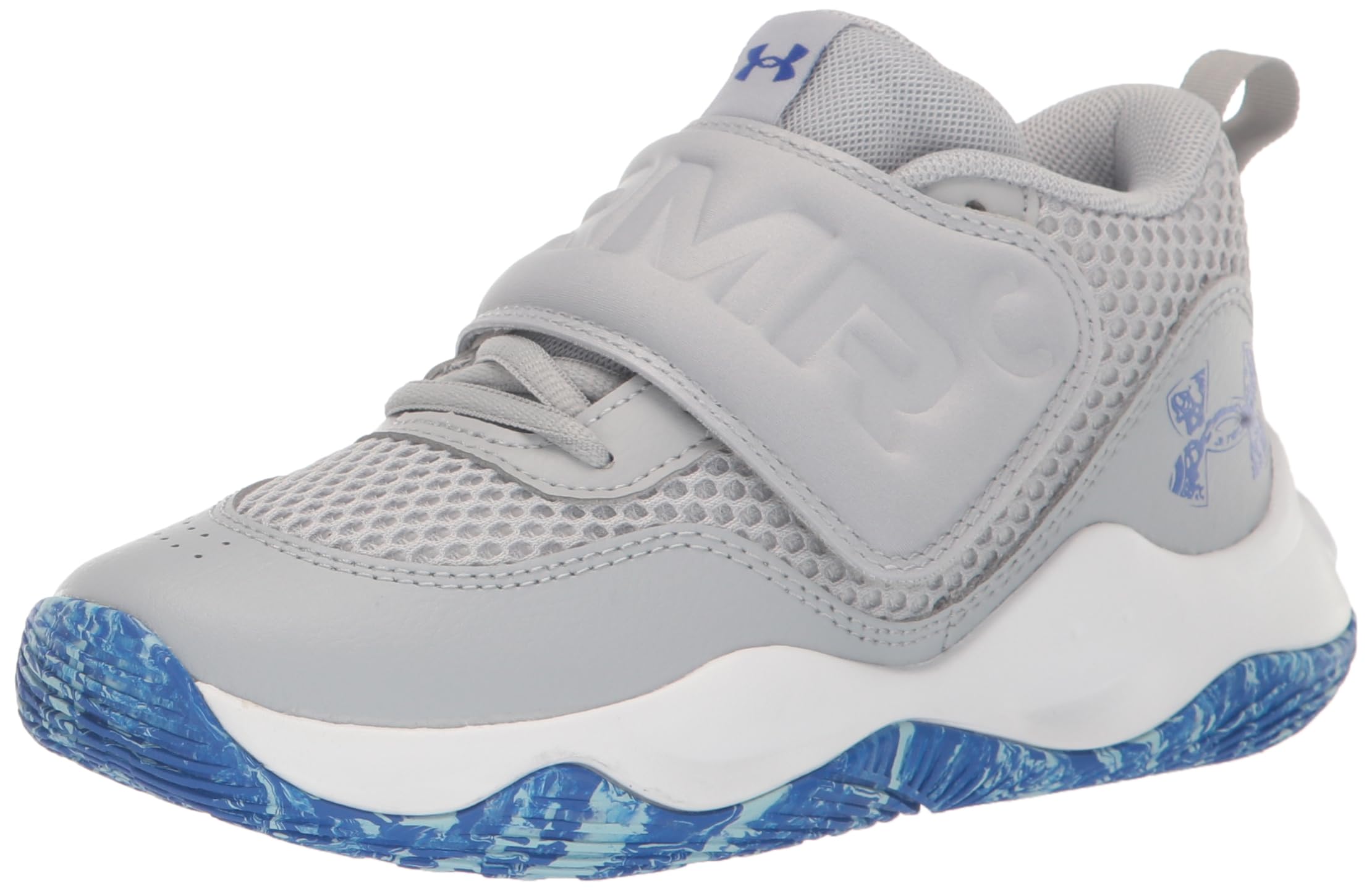 under armourPre School Zone Basketball 2 Shoe, (102) Mod Gray/Midnight Navy/Team Royal, 3 US Unisex Little Kid