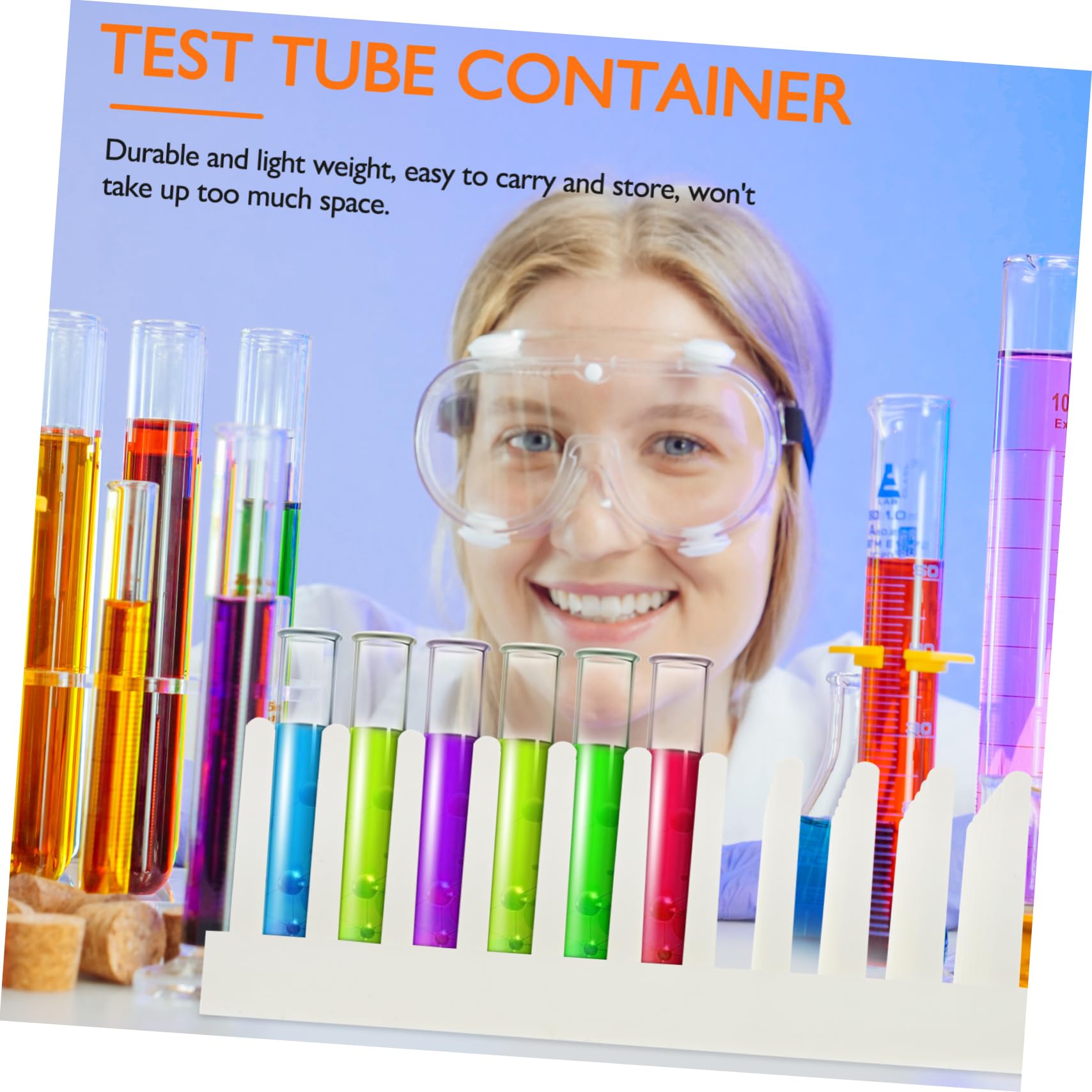 Mobestech Support pour tubes à essai 66 places en plastique pour tubes de test de laboratoire Égouttoir à vaisselle Design léger et compact pour le séchage et le stockage des tubes à échantillons