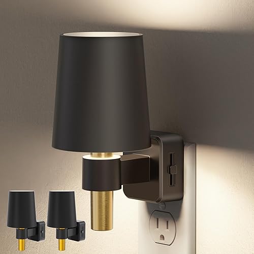 Miniatura 16 de Briignite Luces Nocturnas Enchufables en la Pared, Luz Nocturna Enchufable con Rotación de 320°, Luz Nocturna del Anochecer al Amanecer, Luz