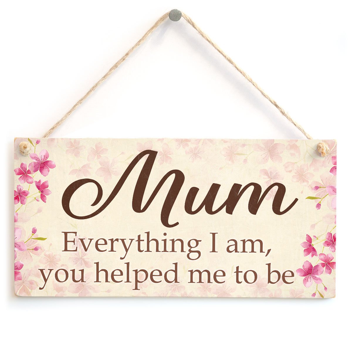 Mum Everything I am, You Helped me to be - Meaningful Saying Plaque for Special Mum
